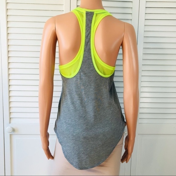 2/$25 NIKE Gray Neon Green Racerback Tank Top Size XS - Picture 7 of 7